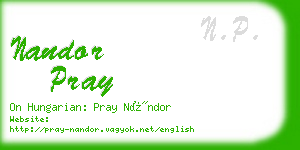 nandor pray business card